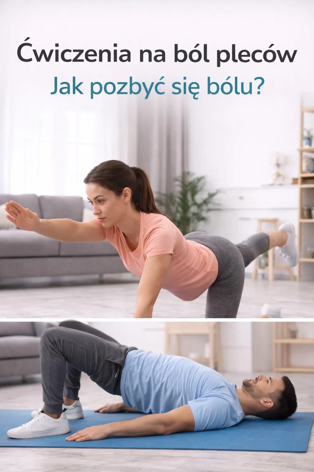 Ćwiczenia na ból pleców, odcinek lędźwiowy, stabilizacja mięśni głębokich