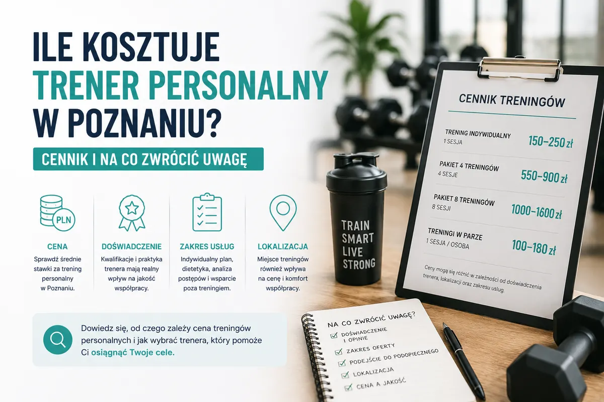 Ile kosztuje trener personalny Poznań – cennik i czynniki wpływające na cenę