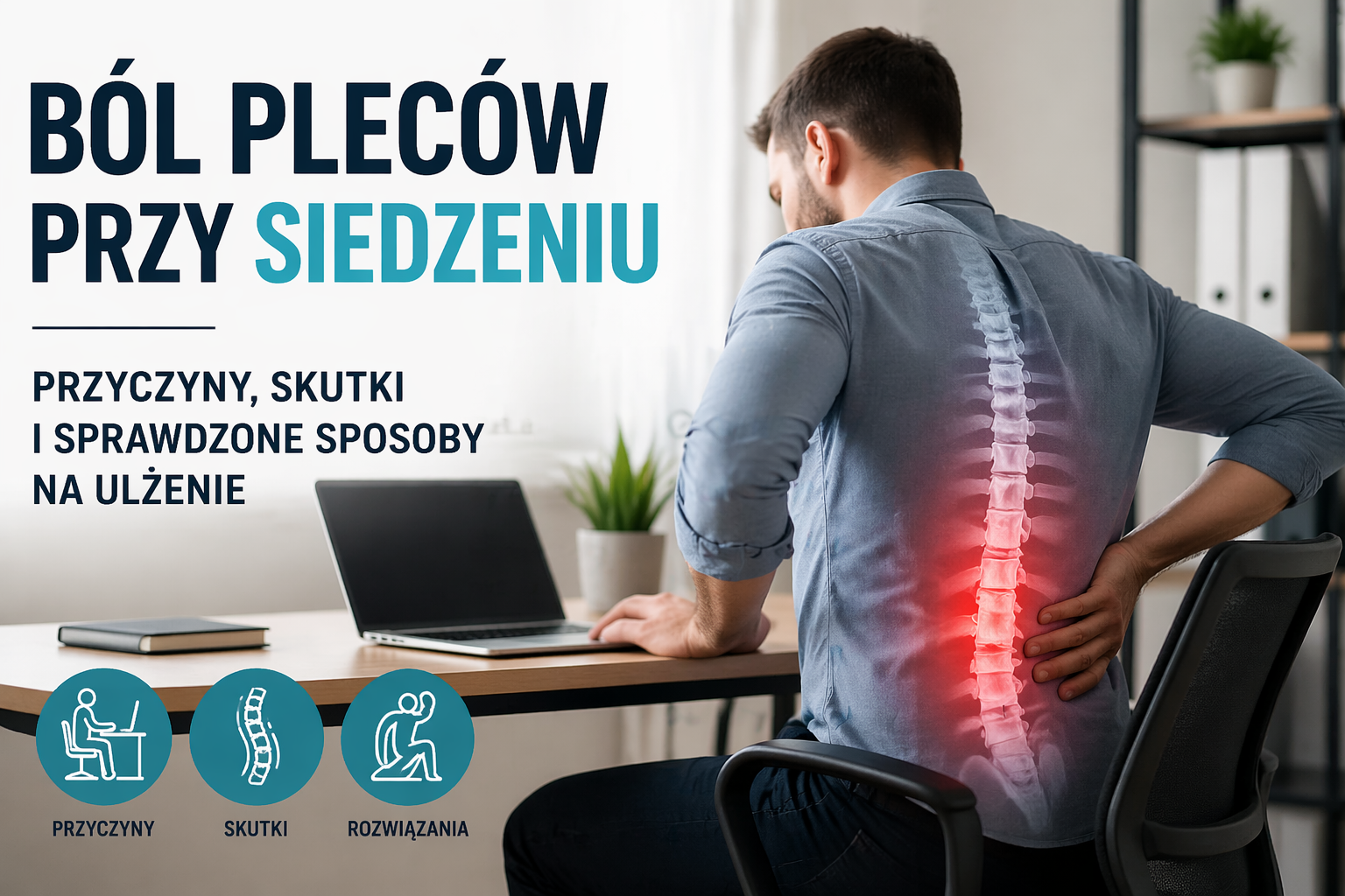 ból pleców przy siedzeniu przy biurku – przyczyny i sposoby na ulgę