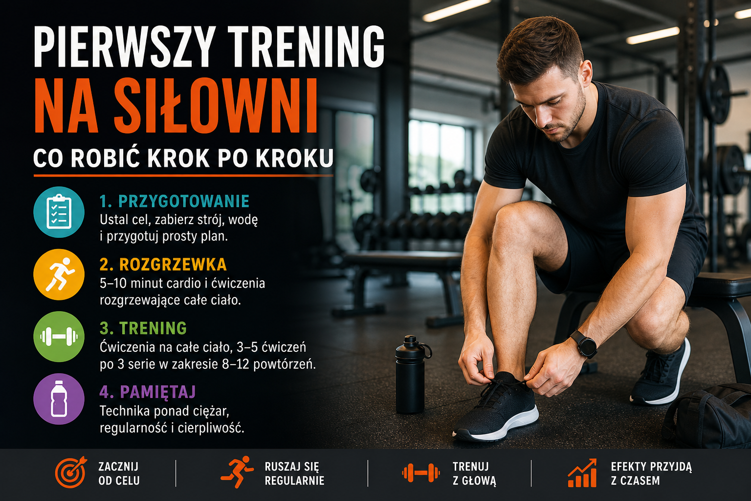 Plan treningu na siłowni dla początkujących – pierwszy trening